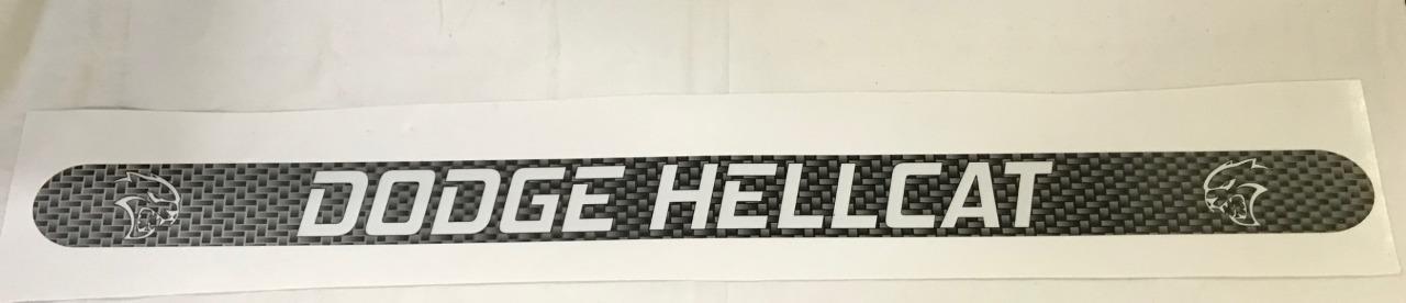 "Dodge Hellcat" Carbon Fiber Vinyl Door Sill Protectors